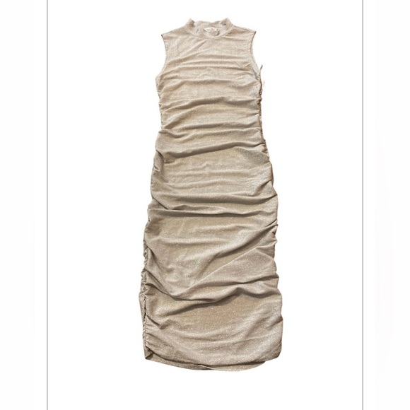 Harley & June Elegant Silver Shimmery Bodycon Sleeveless maxi Dress size medium - Picture 2 of 11